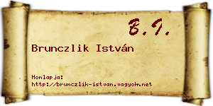 Brunczlik István névjegykártya